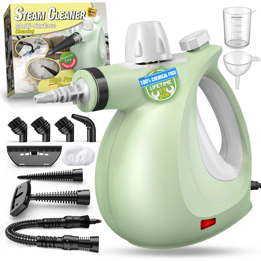 Steam Cleaner, Powerful Pressurized Multipurpose Steamer for Cleaning, Chemical-Free Multi-Surface Handheld Steam Cleaner with 11-Piece Accessory for Home, Furniture, Upholstery, Couch, Tile and Car